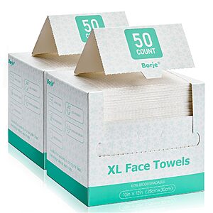 100-Count Borje XXL Disposable Face Towels (10" x 12") $9.99 + Free Shipping w/ Prime or on $35+