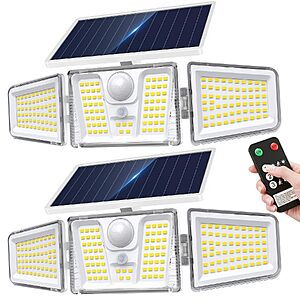 [Prime] 2-Pack Kooper 210 LED Solar Motion Flood Lights w/ Remote & 3 Adjustable Heads $13.99 ($6.99 each) + Free Shipping