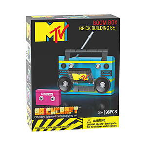 Brickcraft MTV Retro Builds: Blue Boom Box Brick Building Kit (96-Piece Set) - $7.99
