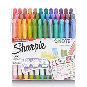 Sharpie S-Note Creative Markers, Highlighters, Assorted Colors, Chisel Tip, 36 Count - $13.69