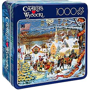 [YMMV, AC] $7 | Buffalo Games Charles Wysocki, 1000 Piece Puzzle for Adults, Collector Tin at Amazon