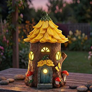 Lavezee Fairy House Outdoor Figurine Lights for Garden Decor $14.99 AC