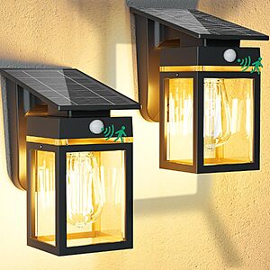 [Prime] 2-Pack Cybrasc Solar Outdoor Wall Lanterns w/ Motion Sensor $26.99 + Free Shipping