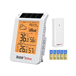 BaldrTherm Dual-Zone Wireless Weather Station w/ Indoor & Outdoor Temp/Humidity Monitor $14.99 + Free Shipping w/ Prime or on $35+