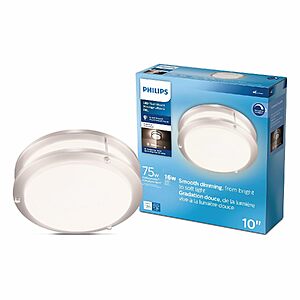 16W Philips LED Flush Mount Double Ring Ceiling Light 1200 Lumen Dimmable (Brushed Nickel) $12.63 + Free Shipping w/ Prime or on $35+