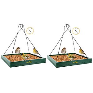 [Prime] 2-Pack Wooden Hanging Mesh Platform Bird Feeder Tray $13.49 + Free Shipping