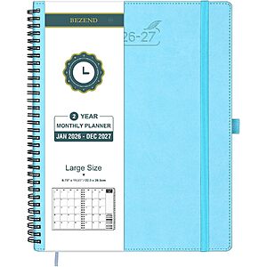 8.5"x11" BEZEND 2-Year 2026-2027 Monthly Calendar Planner (Various Colors) $7.99 + Free Shipping w/ Prime or on $35+