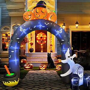 10 FT Halloween Inflatables Archway Outdoor Decorations, Scary Halloween Arch Blow Up Yard Decorations for Front Yard Lawn Garden Decor $43