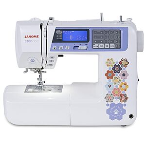 Janome 5300QDC-LBQ Computerized Sewing & Quilting Machine, 300 Stitches $1099