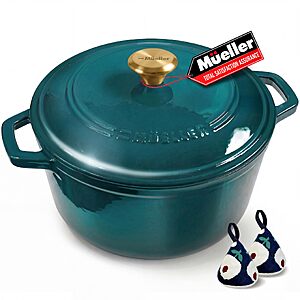 Mueller DuraCast 6 Quart Enameled Cast Iron Dutch Oven Pot with Lid $51.86