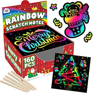 165-Piece ZMLM Rainbow Scratch Paper Art Set $4.99 + Free Shipping w/ Prime or on $35+