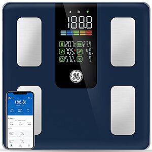 GE Smart Bluetooth Digital Body Composition Scale w/ Large Display (Dark Blue) $29.99 + Free Shipping