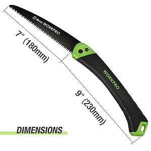 $16 FS Walmart+ by GreatStar WORKPRO Folding Saw, Small Hand Pruning Saw with 7 Inch Blade - Portable Camping Saw with Triple Cut Teeth for Trees Trimming Branches