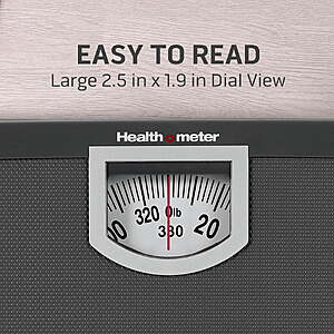$9.97 FS WALMART+ or Pick Up Health o meter Conventional Non-Digital Dial Bathroom Scale, 330 lb. Capacity, Sturdy Metal Platform