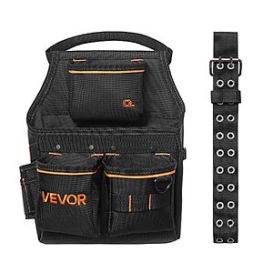 14-Pocket VEVOR Heavy Duty Tool Belt Pouch w/ Adjustable Waist (32"-50") $15.13 + Free Shipping w/ Prime or on $35+