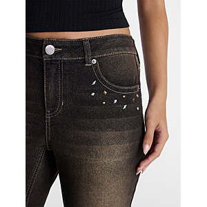$8.97 WALMART No Boundaries Novelty Stitch Bootcut Jeans, 32.5" Inseam, Women's (sizes 0, 4, 8, 10, 20 only)