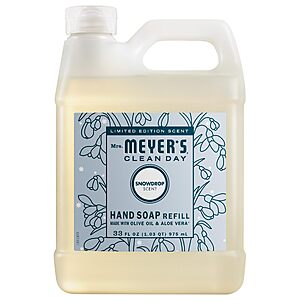 MRS. MEYER'S CLEAN DAY Hand Soap Refill, Snowdrop Scent, 33 Fl Oz Bottle $9.48