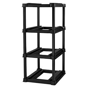 Sterilite 4 Tier Tote Rack, Holds Four 27 Gallon Industrial Storage Totes, Heavy Duty Plastic Garage Storage Organizer, 50 lbs Per Shelf $34.98