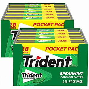 12-Pack 28-Count Trident Spearmint Sugar-Free Chewing Gum $23.97 + Free Shipping w/ Prime or on $35+