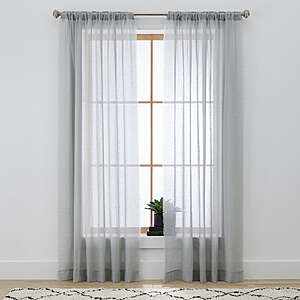 Better Homes & Gardens Solid Fringe Rod Pocket Curtain, Single Panel, Soft Silver, 50 in W x 84 in L $4.65