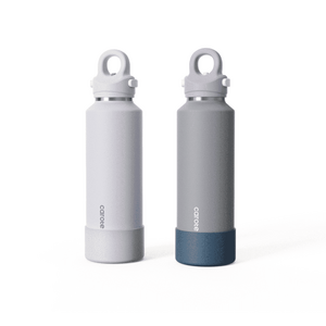 CAROTE 2-Pack 20 oz Insulated Stainless Steel Water Bottles with One-Click Leak-Proof Lids, Carry Loops and Removable Silicone Boots, Dishwasher Safe
