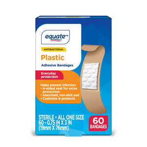 Equate Antibacterial Medium Plastic Bandages, 60 count ( 3 pack $4.21 ) $1.44