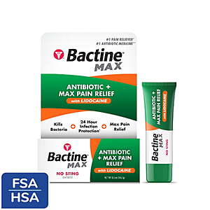 Bactine MAX Antibiotic + Pain Relieving Ointment - Antibiotic Ointment with Lidocaine  - 0.5oz  $4.97 + $2.49 Walmart Cash $2.48