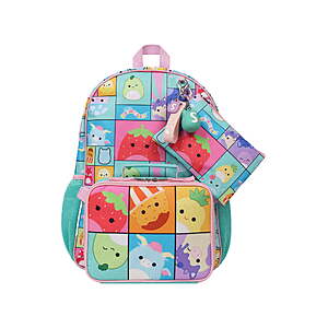 Squishmallow 5-Piece Backpack Set with Detachable Lunch Bag - $9