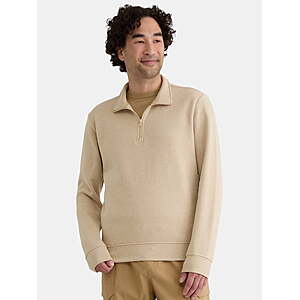 Athletic Works Men's Active Fleece Quarter Zip Sweatshirt, Size XS-5XL