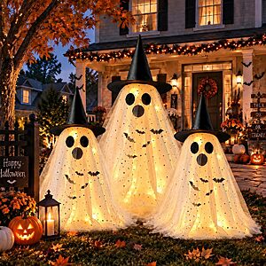 3 Pack Light Up Ghosts Halloween Decorations Indoor Home Table & Outdoor $20.99