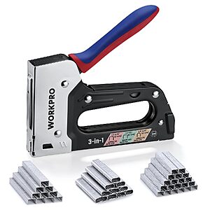 3-in-1 WORKPRO Heavy Duty Upholstery Staple Gun w/ 3000-Count Staples & Safety Lock $15.99 + Free Shipping w/ Prime or on $35+