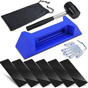 10-Piece Floor Gap Fixer Tool Kit w/ 60° Nylon Block, Rubber Mallet & 6 Washable Adhesive Pads $8.24 + Free Shipping w/ Prime or on $35+
