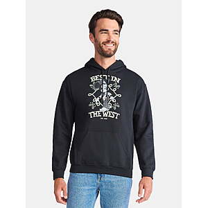 Disney Mickey Mouse Best In The West Men's and Big Men's Graphic Fleece Hoodie, Sizes S-3XL - $8.40