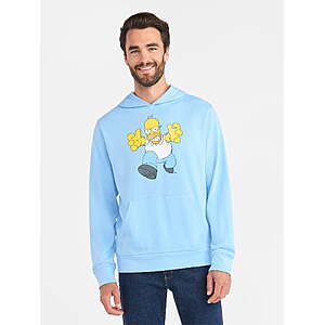 The Simpsons Men's and Big Men's Homer Graphic Hoodie with Long Sleeves, Sizes XS-5XL - from $7.53