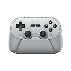 8BitDo Pro 3 Bluetooth Controller w/ TMR Joysticks & Charging Dock (Switch/Switch 2): Grey or Purple $46.99 + Free Shipping w/ Prime or $6 Fee per Order