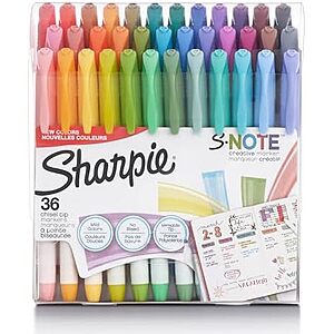[YMMV, SnS, AC] $8.90* | 36-Ct Sharpie S-Note Chisel Tip Pastel Markers & Highlighters (Assorted Colors) at Amazon