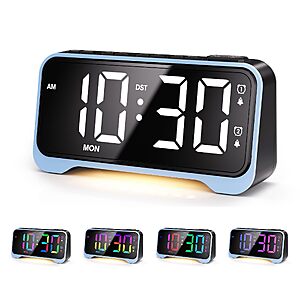 Mesqool RGB Digital Alarm Clock for Kids & Teens with Night Light & Dual Alarms, $14.99 @ Amazon
