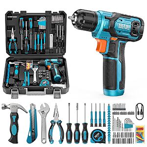 108-Piece Seesii Cordless Drill Home Tool Kit w/ 12Nm Torque & 2000mAh Battery $29.99 + Free Shipping w/ Prime or on $35+