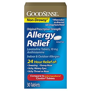 30-Count 10 mg GoodSense Loratadine Allergy Relief Tablets $2.94 w/ S&S + Free Shipping w/ Prime or on orders over $35