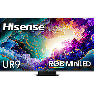 Hisense 85" Class UR9 RGB MiniLED UHD 4K HDR Smart Google TV with Gemini and Anti Reflection Screen (2026) $3999.99