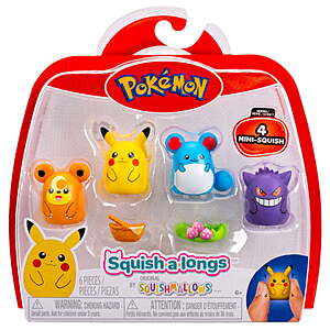 Pokémon 4-Pack Squish-a-longs Pokémon Mini-Squish $7.97 + Free S&H w/ Walmart+ or $35+