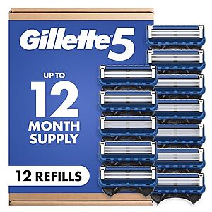 [SnS, AC] $18.62** | 12-Count Gillette 5 Mens Razor Blade Refills at Amazon