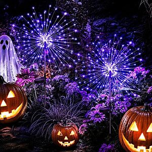 [Prime, AC] $9.74* | 2-Pk GIGALUMI Purple Solar Firework Lights w/ Dusk-to-Dawn Sensor at Amazon