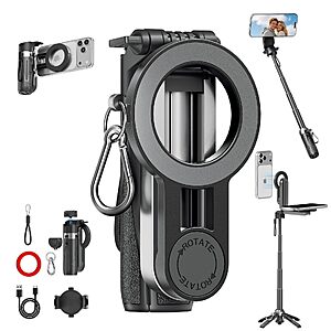 4-in-1 Mini Magnetic Selfie Stick with Remote for Cell Phone $15.95