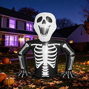 6' GVDV Halloween Inflatable Skeleton w/ 3 LED Lights $19.98 + Free S&H w/ Walmart+ or $35+