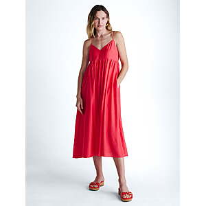 Scoop Women's and Women's Plus Flowy Maxi Dress with Pockets, Rosette, Sizes XS-XL - $13.23