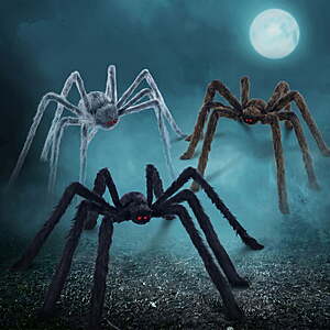 3 Pk Joyfy 5 FT Giant Spider Halloween Decorations ($7.67 each, Black,Brown,Gray) $22.99 + Free S&H w/ Walmart+ or $35+