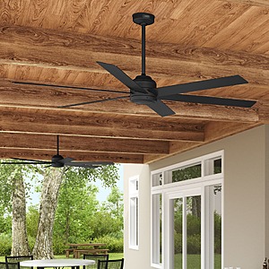 Hunter Lakeway ENERGY STAR 72-in Matte Black Covered Outdoor Ceiling Fan Without Light and Remote Control Included $195.48