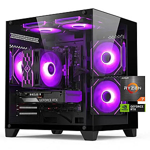 AOACE Gaming PC AMD Ryzen 7 5700X, RTX 5060 8GB GDDR7, 32GB DDR4, 1TB PCIe4 NVMe, WiFi 6E, 6 ARGB, W11 $1114.99