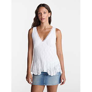 No Boundaries Lace Godet Tank Top (Winter White), Women’s Sizes XXS, M-XXL $3.48